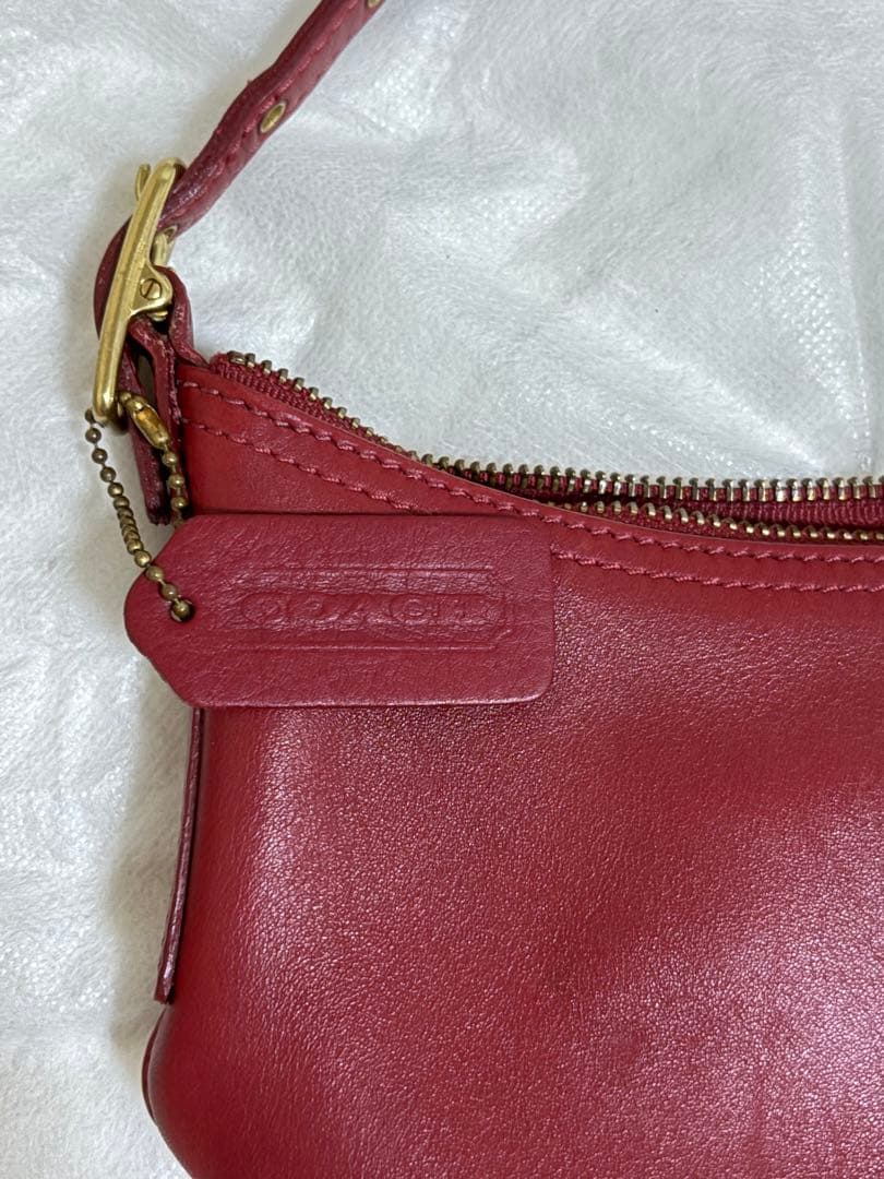coach レザー 赤 ジッパー付きオールドコーチ 9844