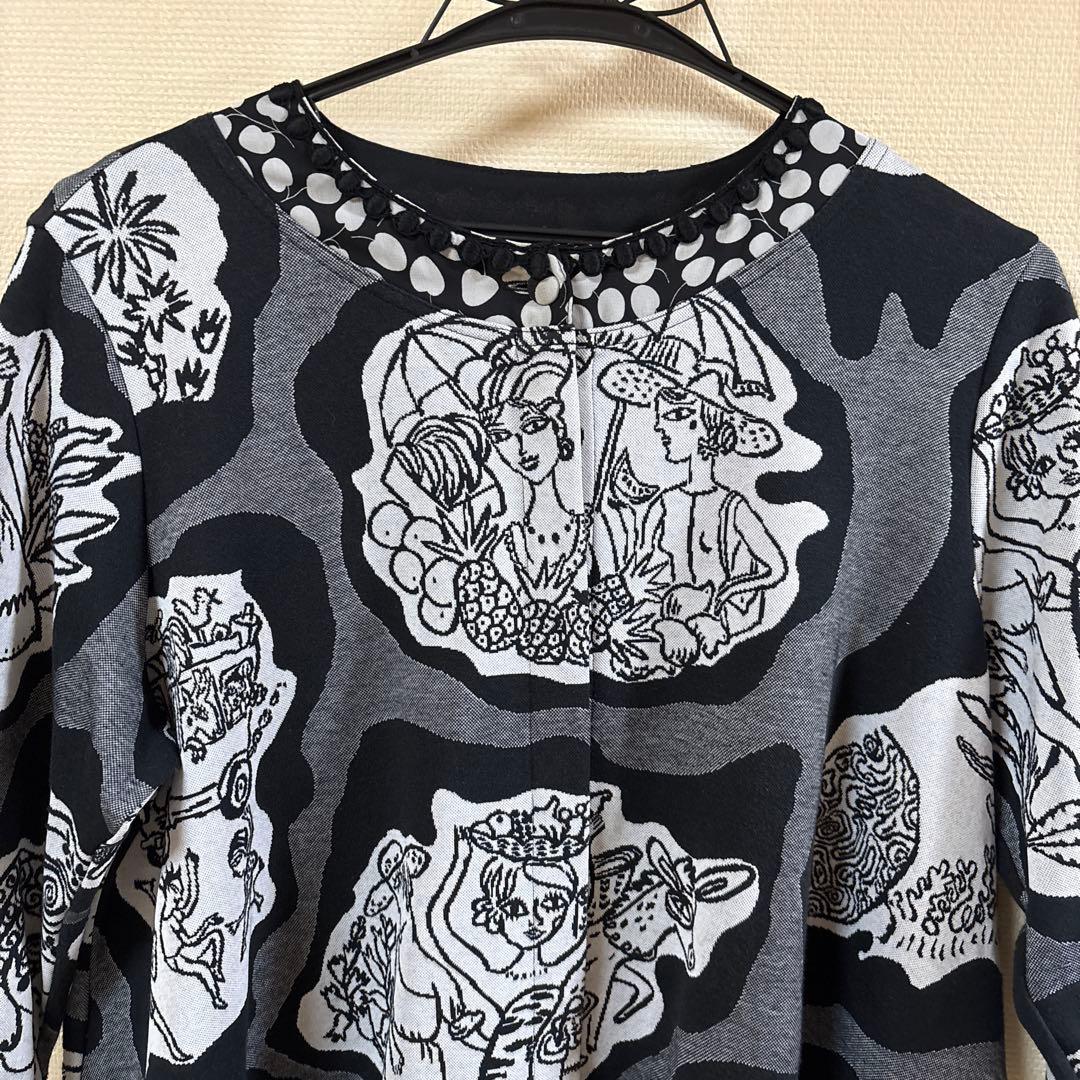 【未使用に近い】✨トクコプルミエヴォル✨女性.動物.魚の柄の前開きチュニック❤️