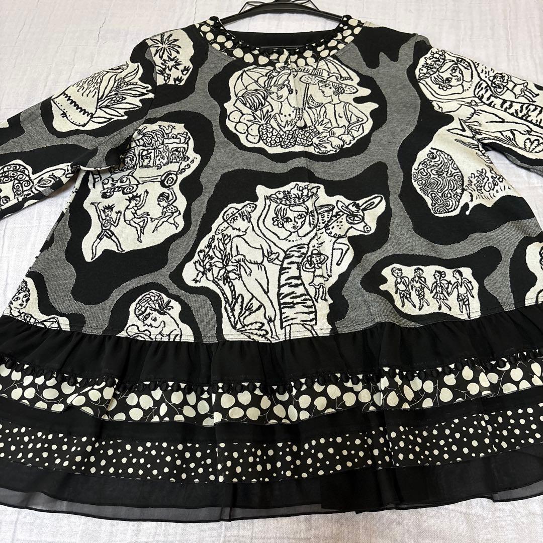 【未使用に近い】✨トクコプルミエヴォル✨女性.動物.魚の柄の前開きチュニック❤️