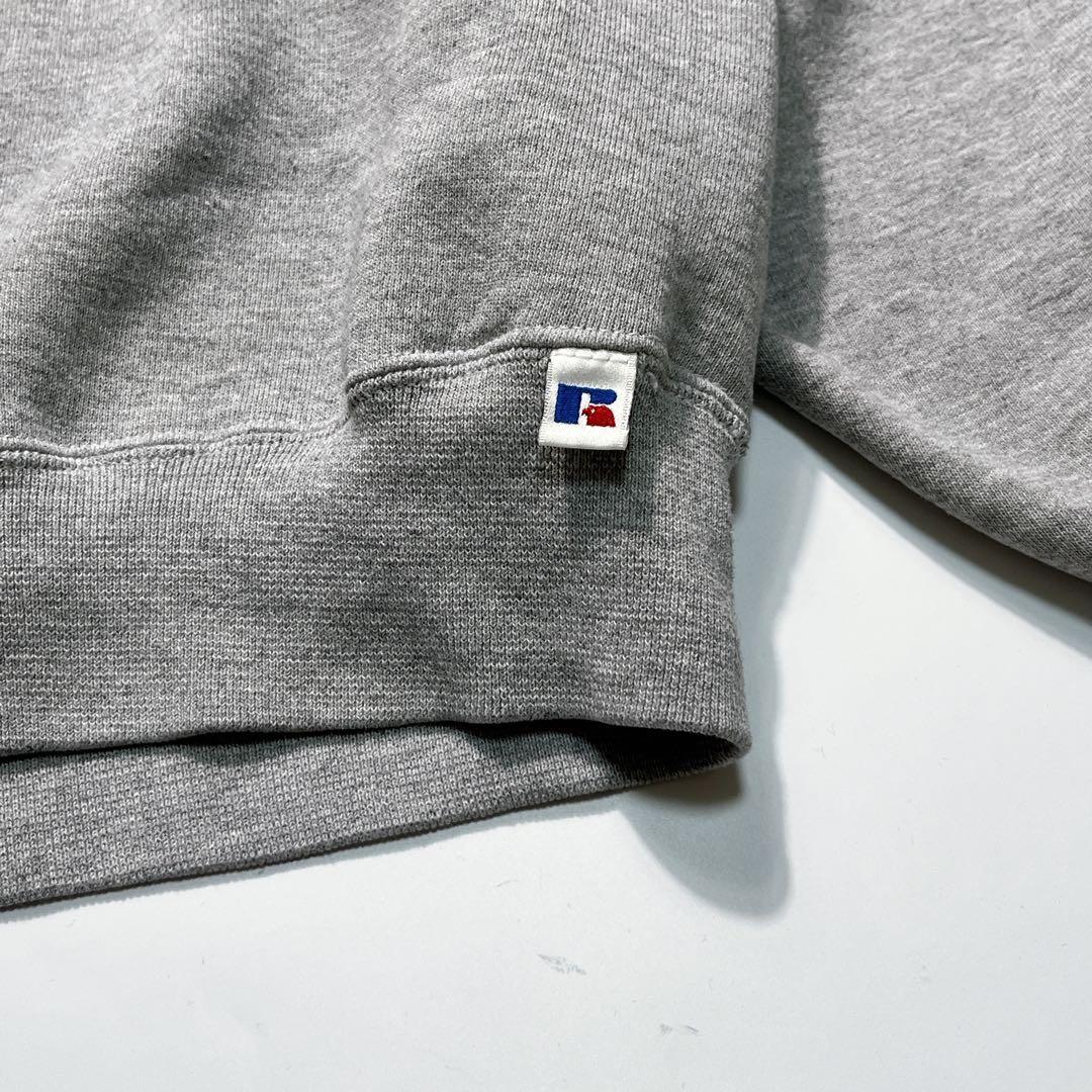 90s ラッセル USA製 スウェット L グレー 無地 タートルネック7677