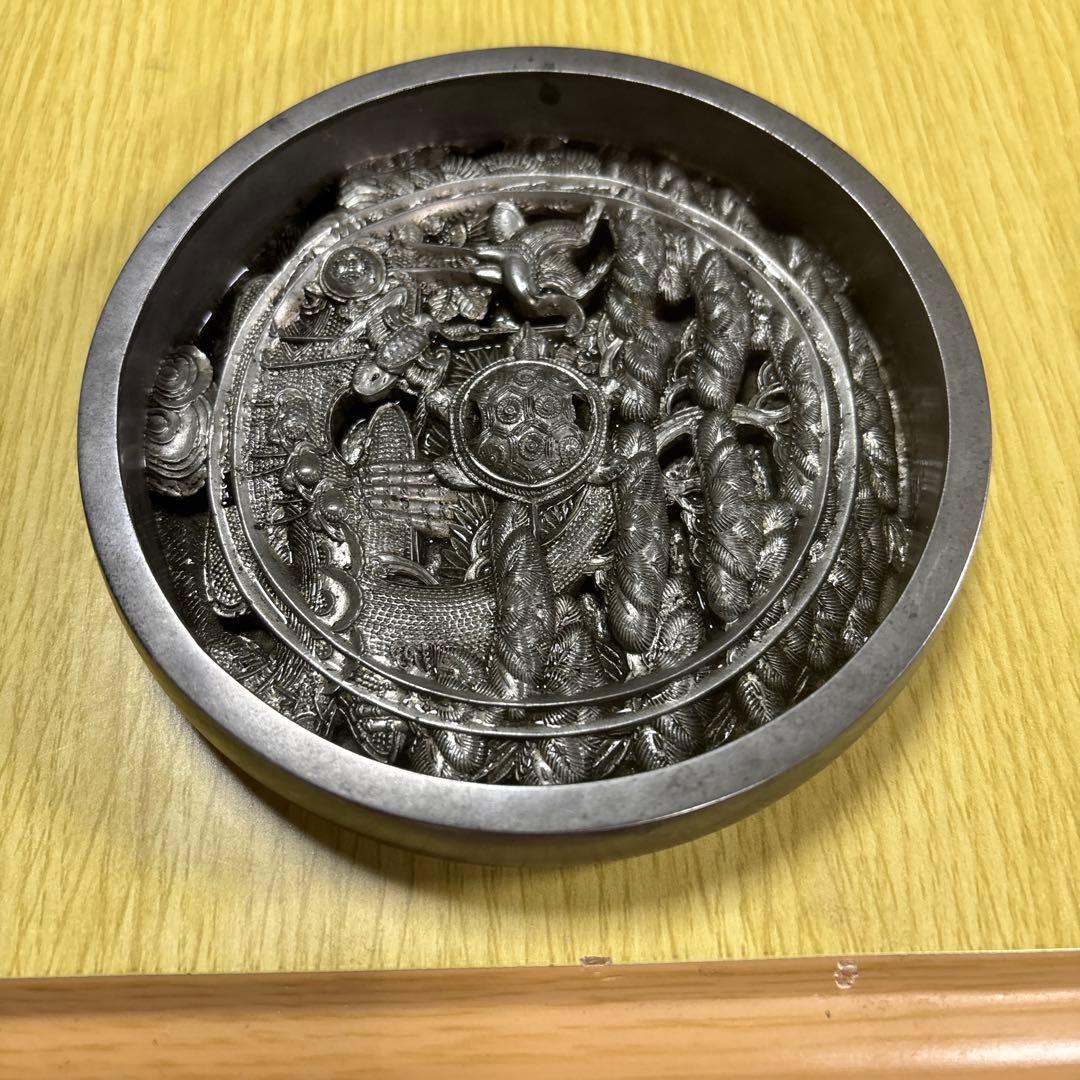 希少〇状態良〇大名道具〇作家物〇江戸時代　古鏡　円鏡　鶴亀松