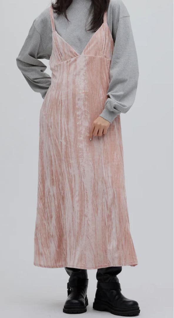 AMERI VINTAGE VELOUR SET UP ベロアキャミワンピース
