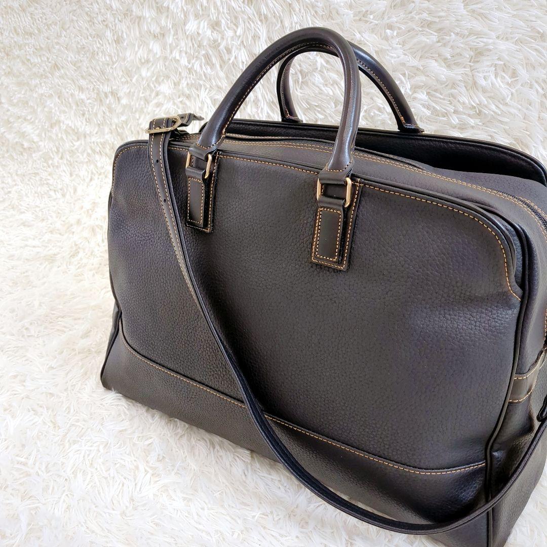 美品✨️豊岡鞄　ボストンバッグ　2way　レザー　ブラック　ショルダーバッグ