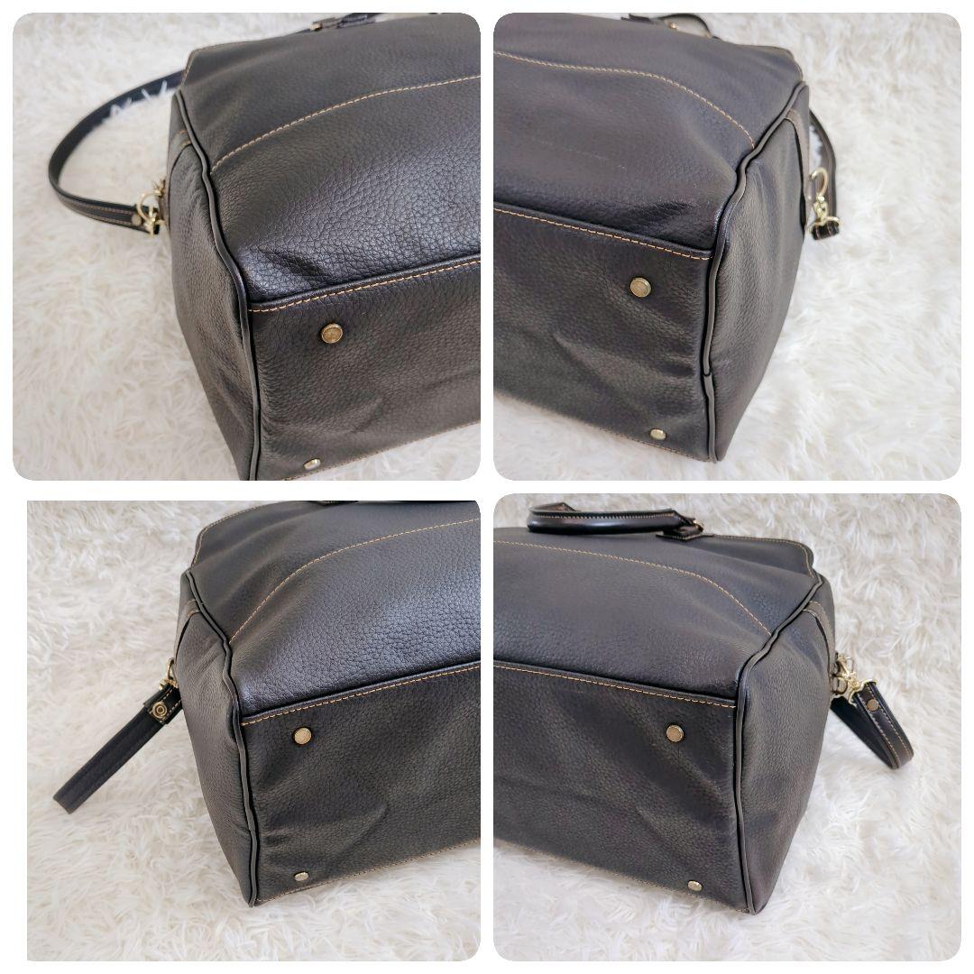 美品✨️豊岡鞄　ボストンバッグ　2way　レザー　ブラック　ショルダーバッグ