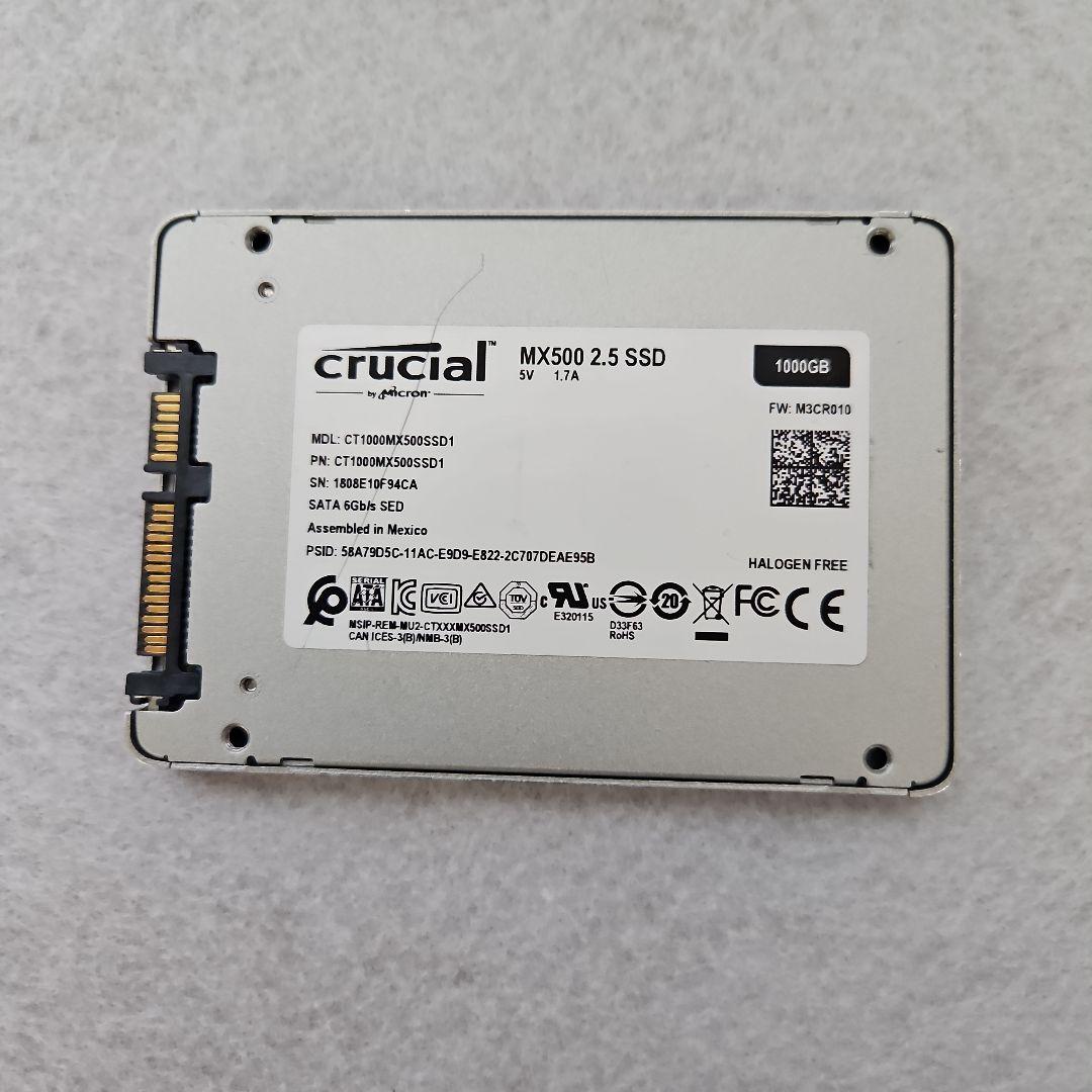 Crucial MX500SSD1 1000,2GB(1TB) 2,5インチ