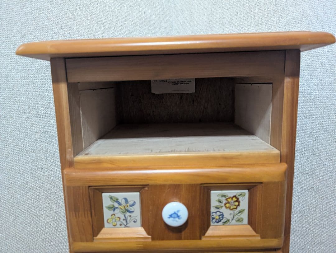 ガラス細工 木製多段チェスト 洋箪笥（送料込）