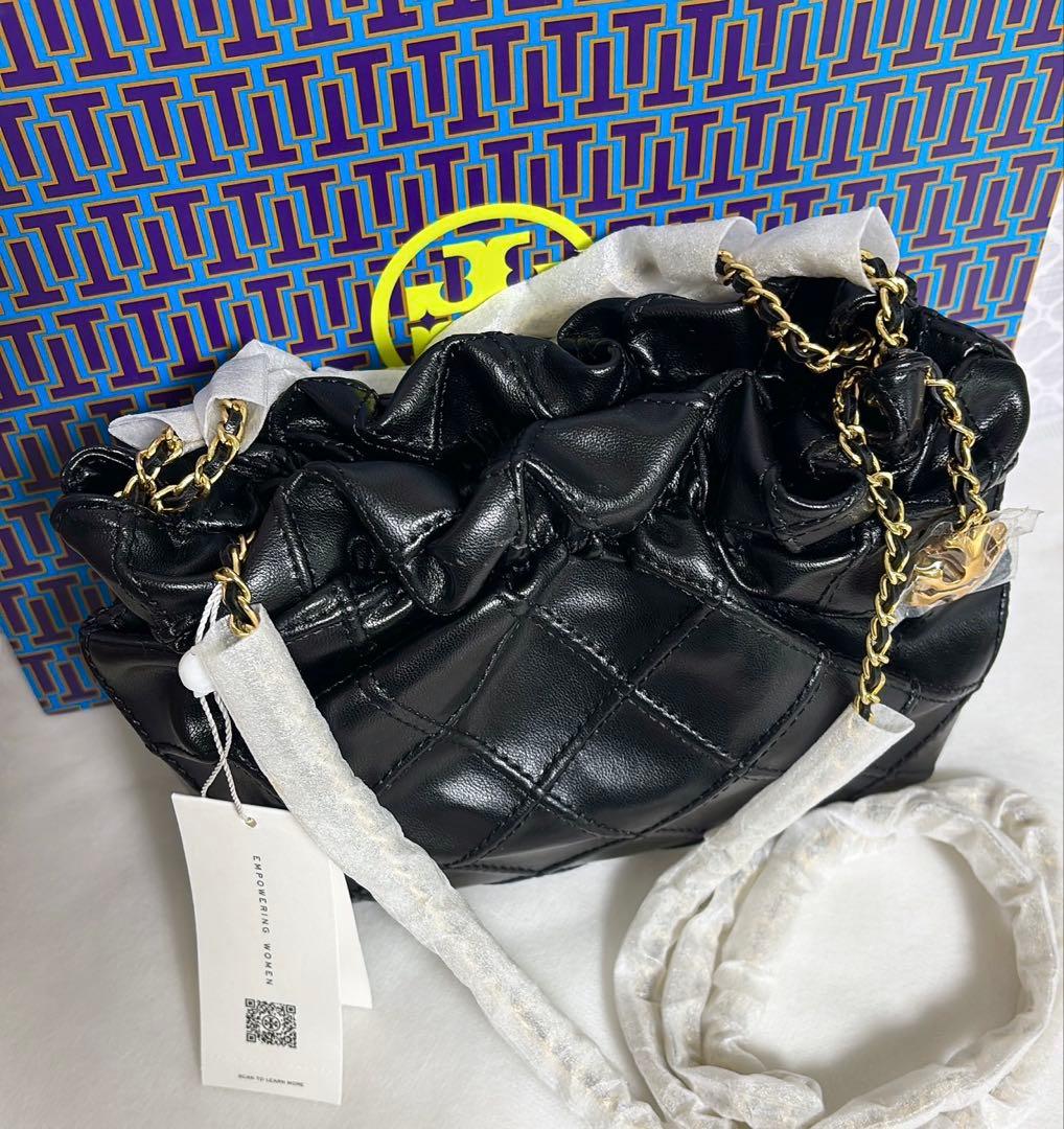 【大人気♡ショッパー付】トリーバーチ ミニ フレミング ホーボーバッグ 黒