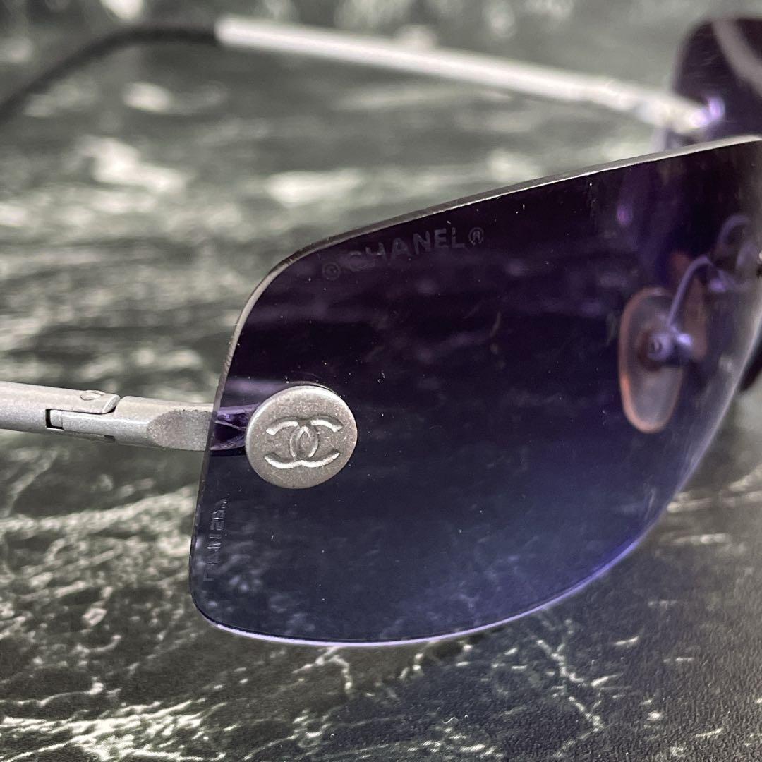 極美品 CHANEL シャネル ココマーク リムレス サングラス カラーレンズ