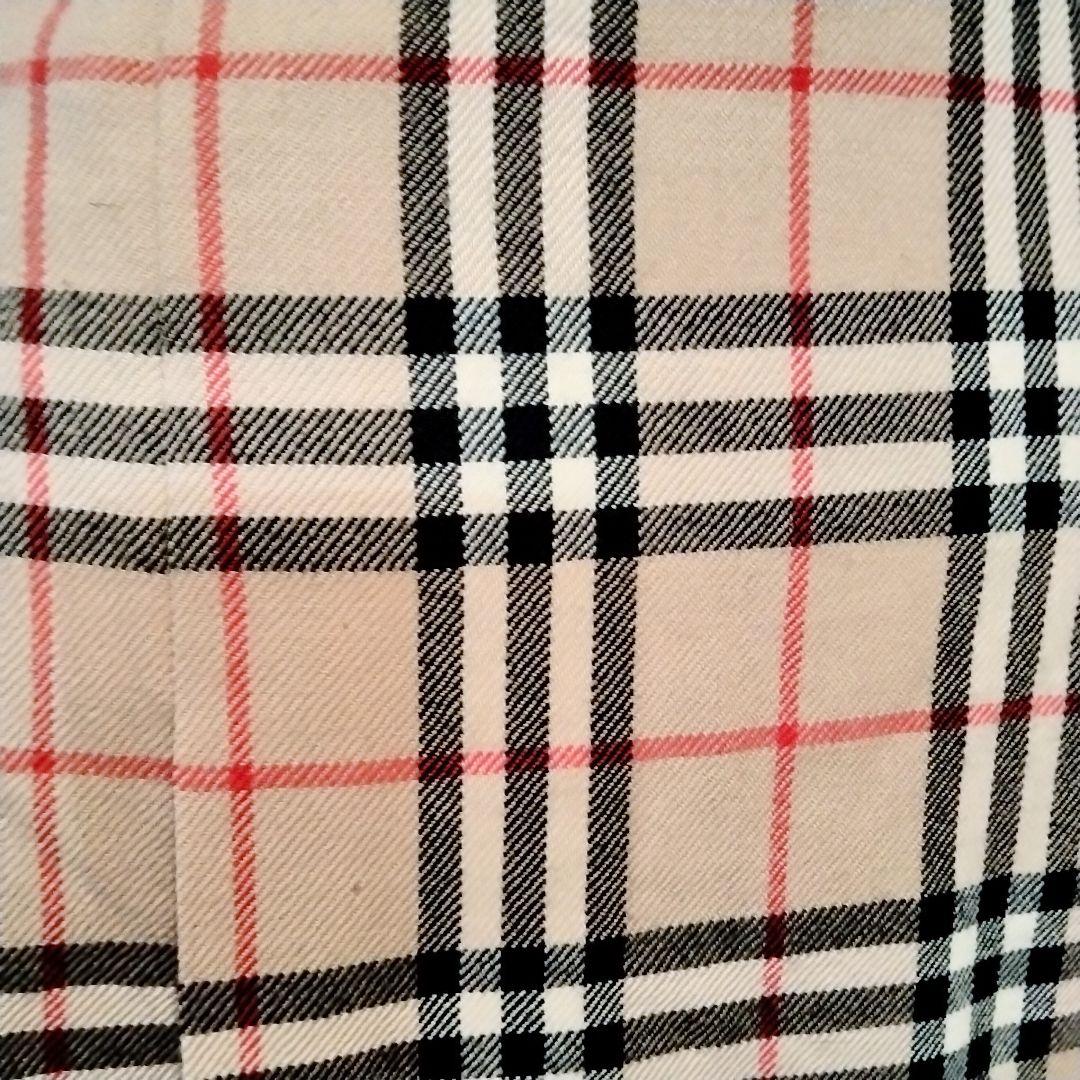 バーバリー　36 ノバチェック柄プリーツスカート ベージュ巻きスカートウール