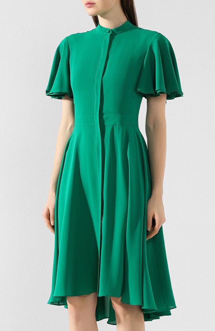 Alexander McQueen 近年 シルク フレアスリーブワンピース