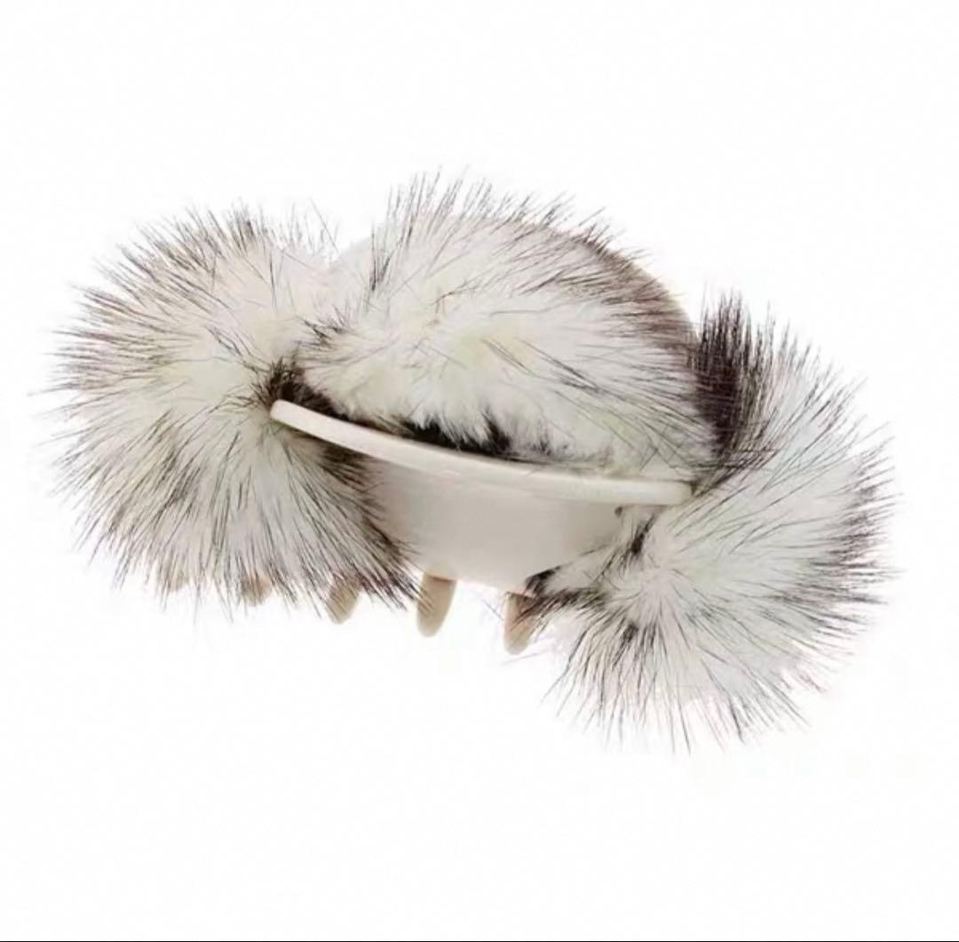 新品　Alexandre de paris ミンクファー ヘアクリップ