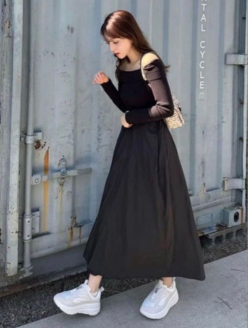 【美品✨】 SNIDEL Sustainableオフショルドッキングワンピース