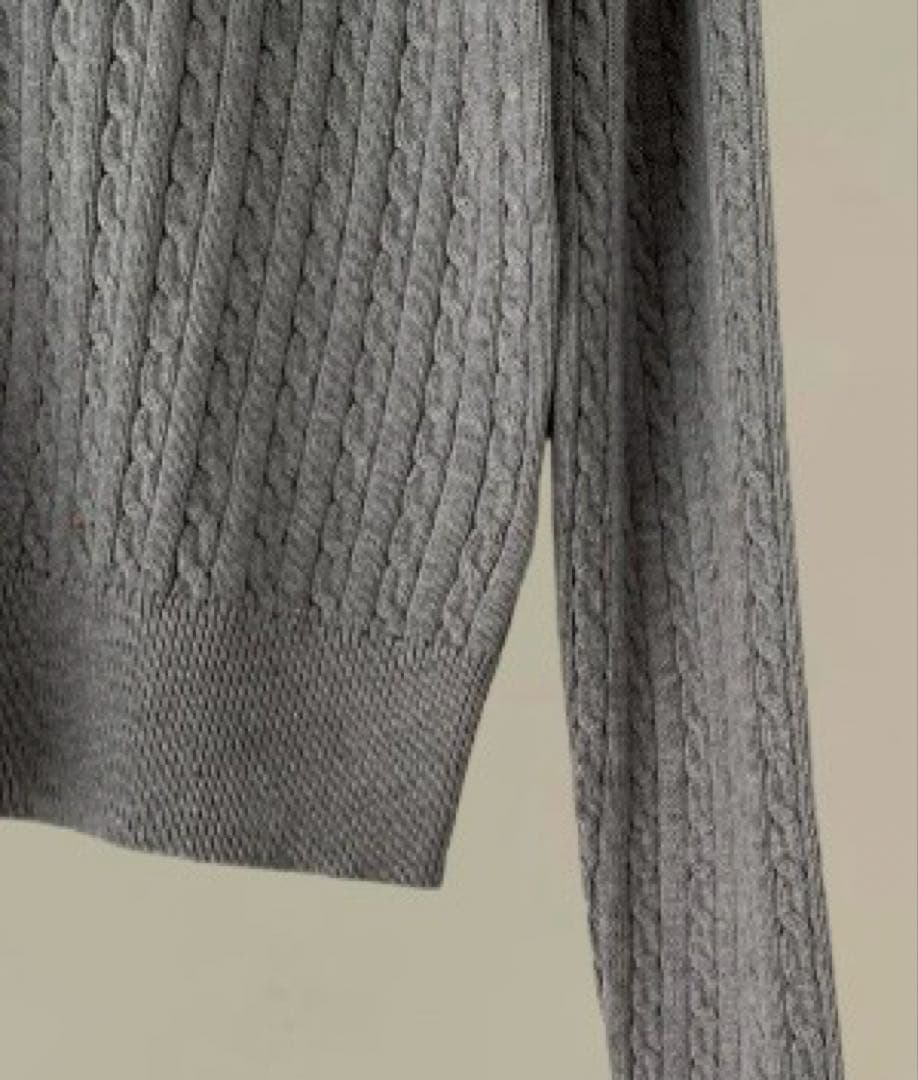 セールPoloポロラルフローレンケーブルカーディガン ニット セーターグレー