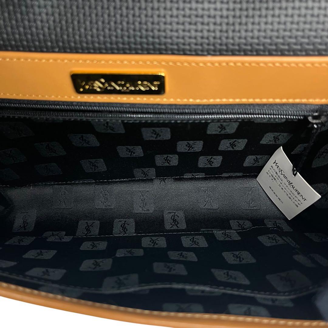 美品 イブサンローラン ヴィンテージ クラッチバッグ YSL レザー ブラック