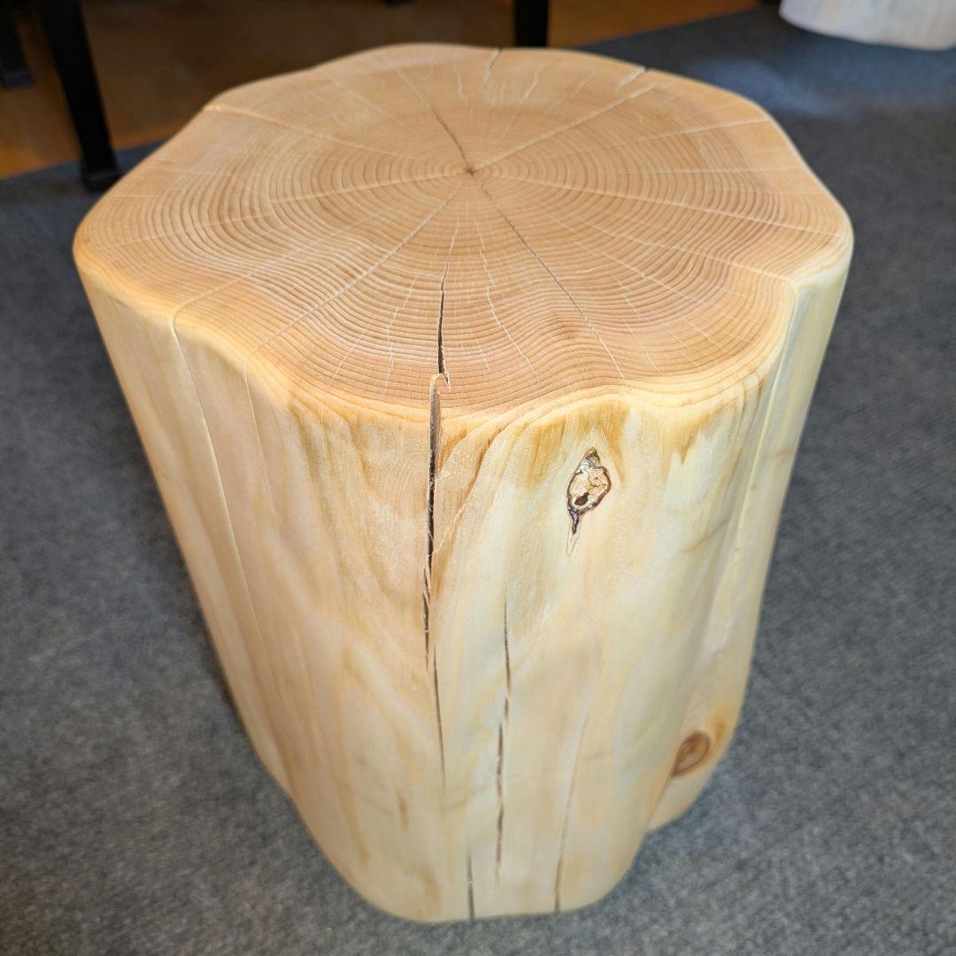 天然ヒバ　切り株　丸太　椅子　スツール　高さ約30.5㎝