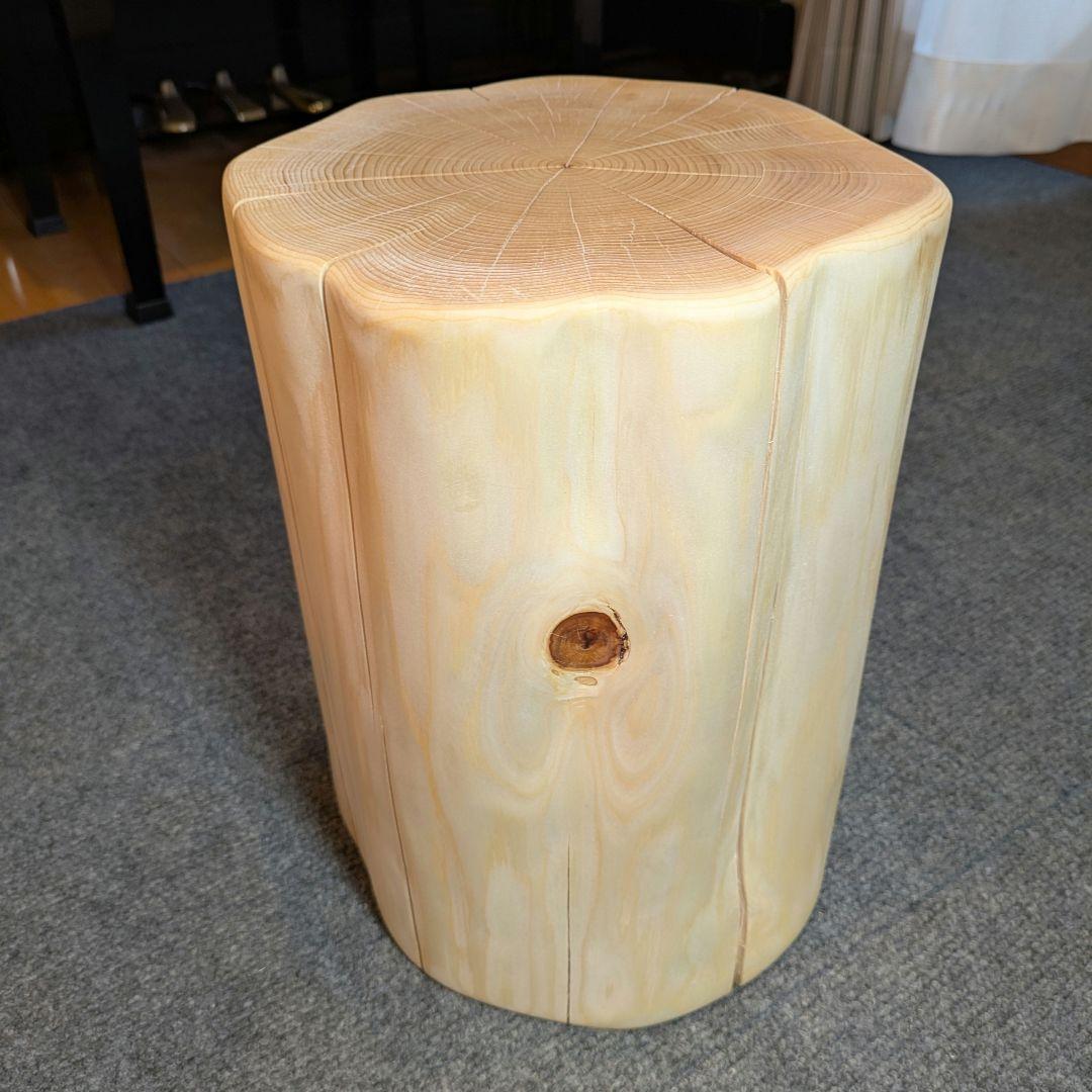 天然ヒバ　切り株　丸太　椅子　スツール　高さ約30.5㎝