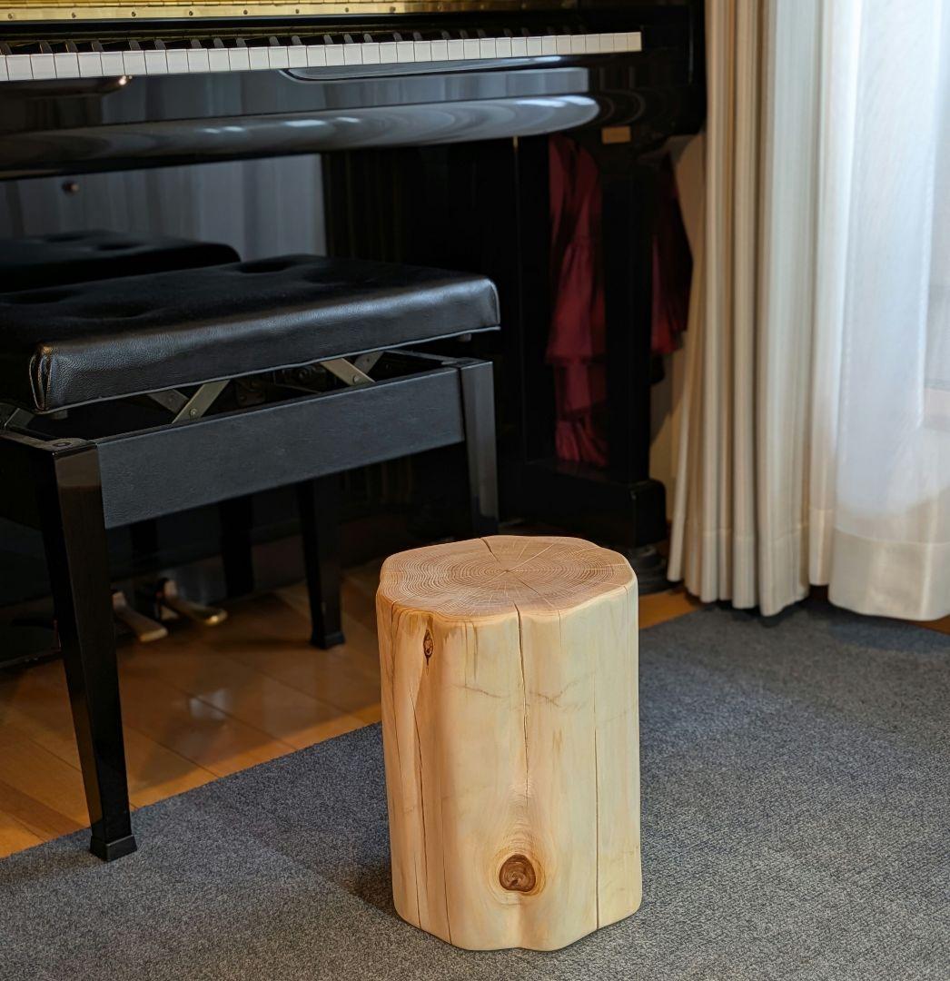 天然ヒバ　切り株　丸太　椅子　スツール　高さ約30.5㎝