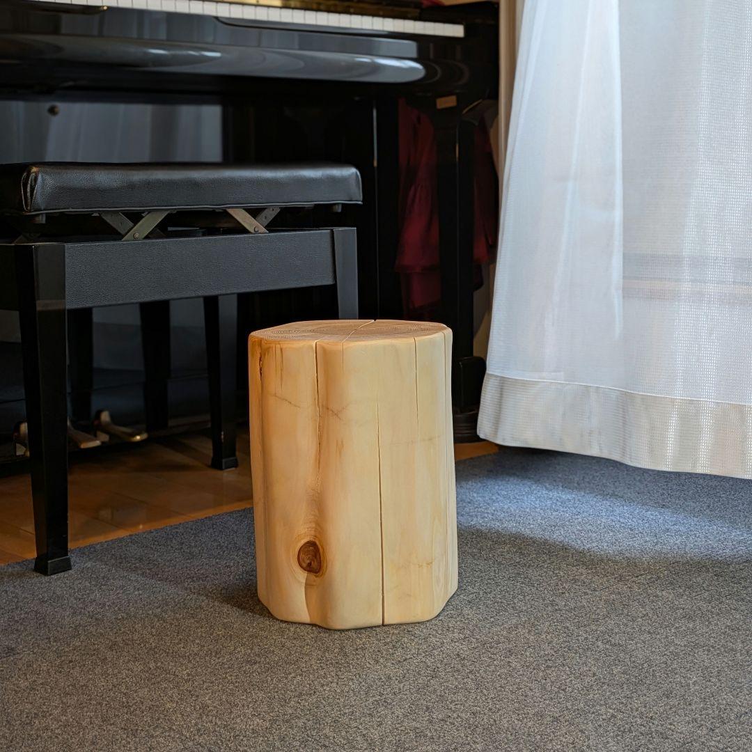 天然ヒバ　切り株　丸太　椅子　スツール　高さ約30.5㎝