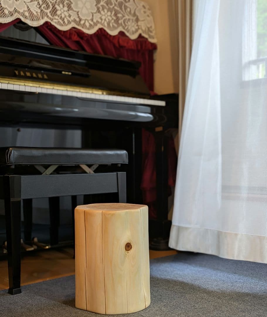 天然ヒバ　切り株　丸太　椅子　スツール　高さ約30.5㎝