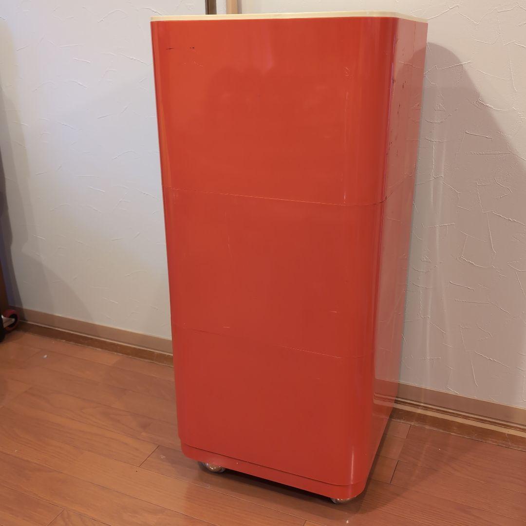 レトロポップ 収納ボックス コーラルカラー 3段