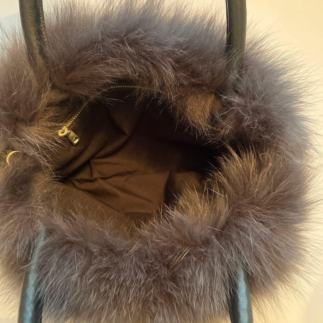 最終価格！天然毛皮■サガフォックス ファートートバッグ M 超美品★