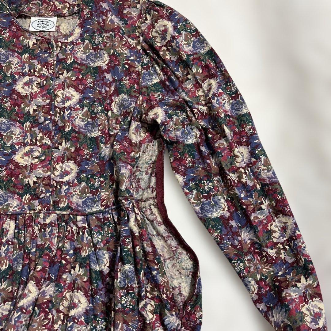 ローラアシュレイ 花柄ワンピース　ヴィンテージ　ロングワンピース　大きいサイズ