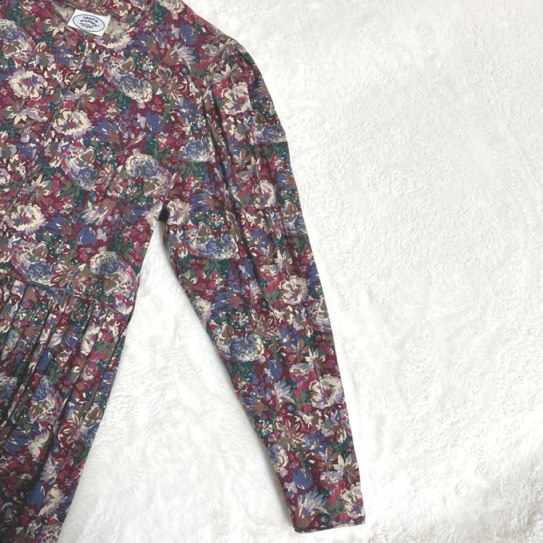 ローラアシュレイ 花柄ワンピース　ヴィンテージ　ロングワンピース　大きいサイズ