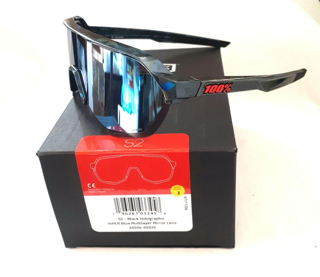 100% S2 ブラックホログラフィック ワンハンドレッド サングラス