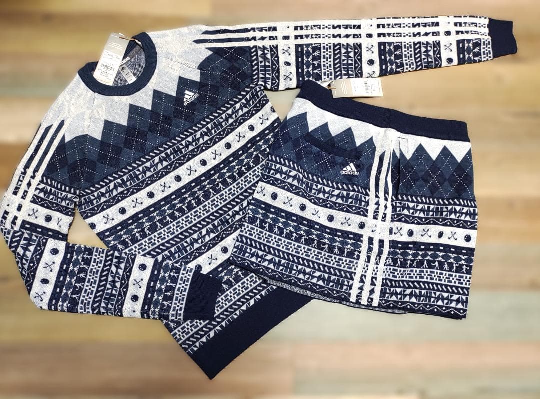 ⛳️新品⭐★アディダスadidas Golf ヒストリカル ニット 上下セット青