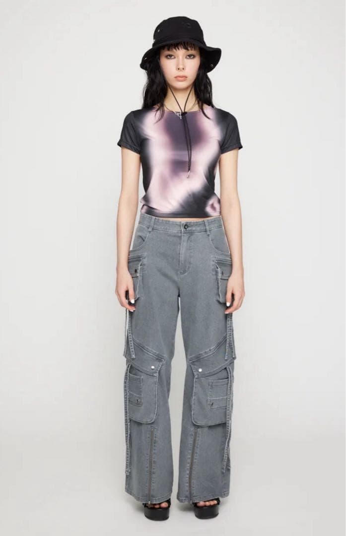 【新品未使用】ラグアジェム　WIDE FLARE CARGO パンツ　グレー