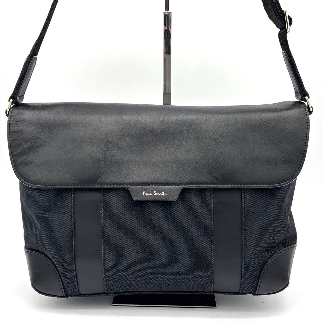 Paul Smith ロゴ 2way ショルダーバッグ 異素材切り替え フラップ