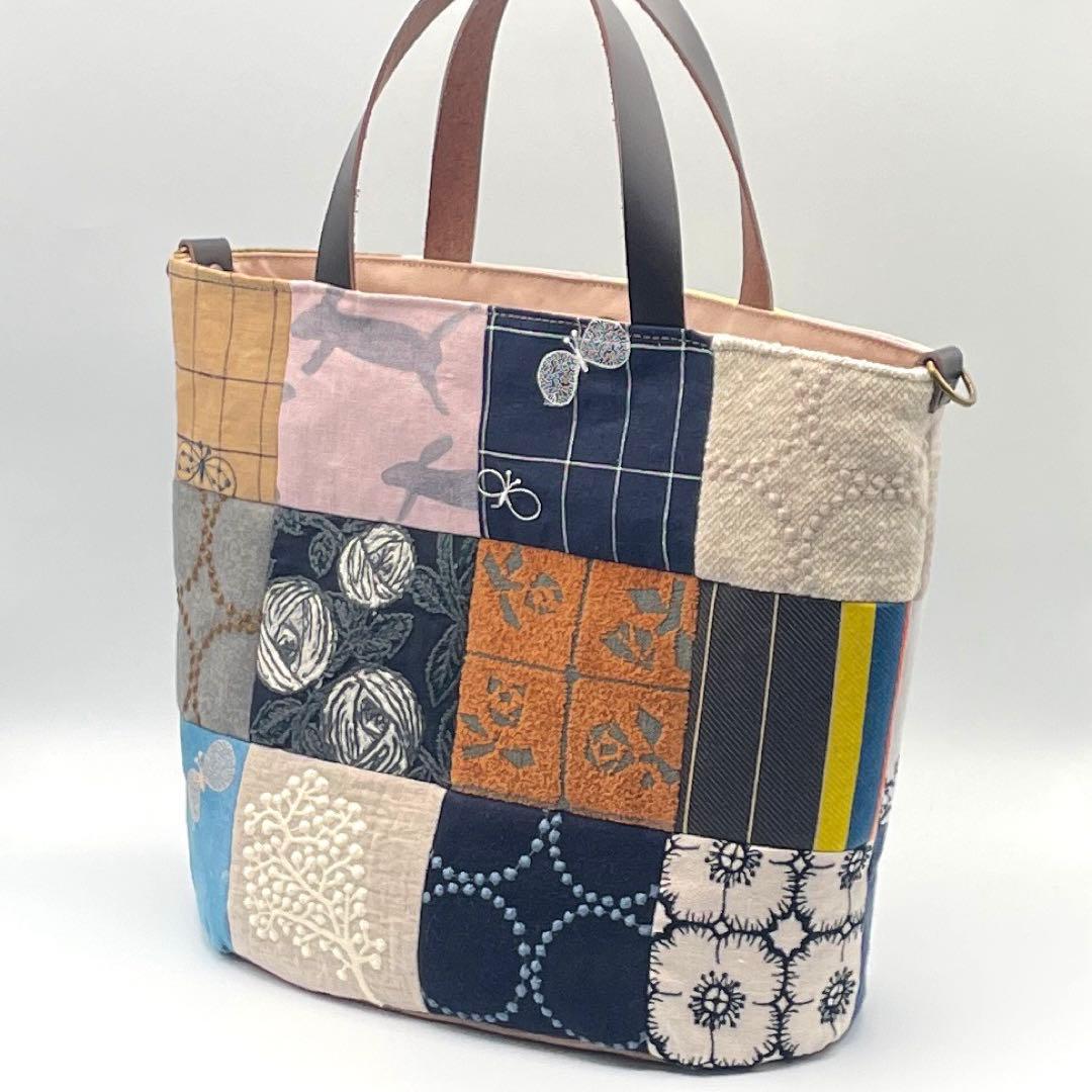 ㊸ミナペルホネン*パッチワーク トートバッグ ハンドメイド