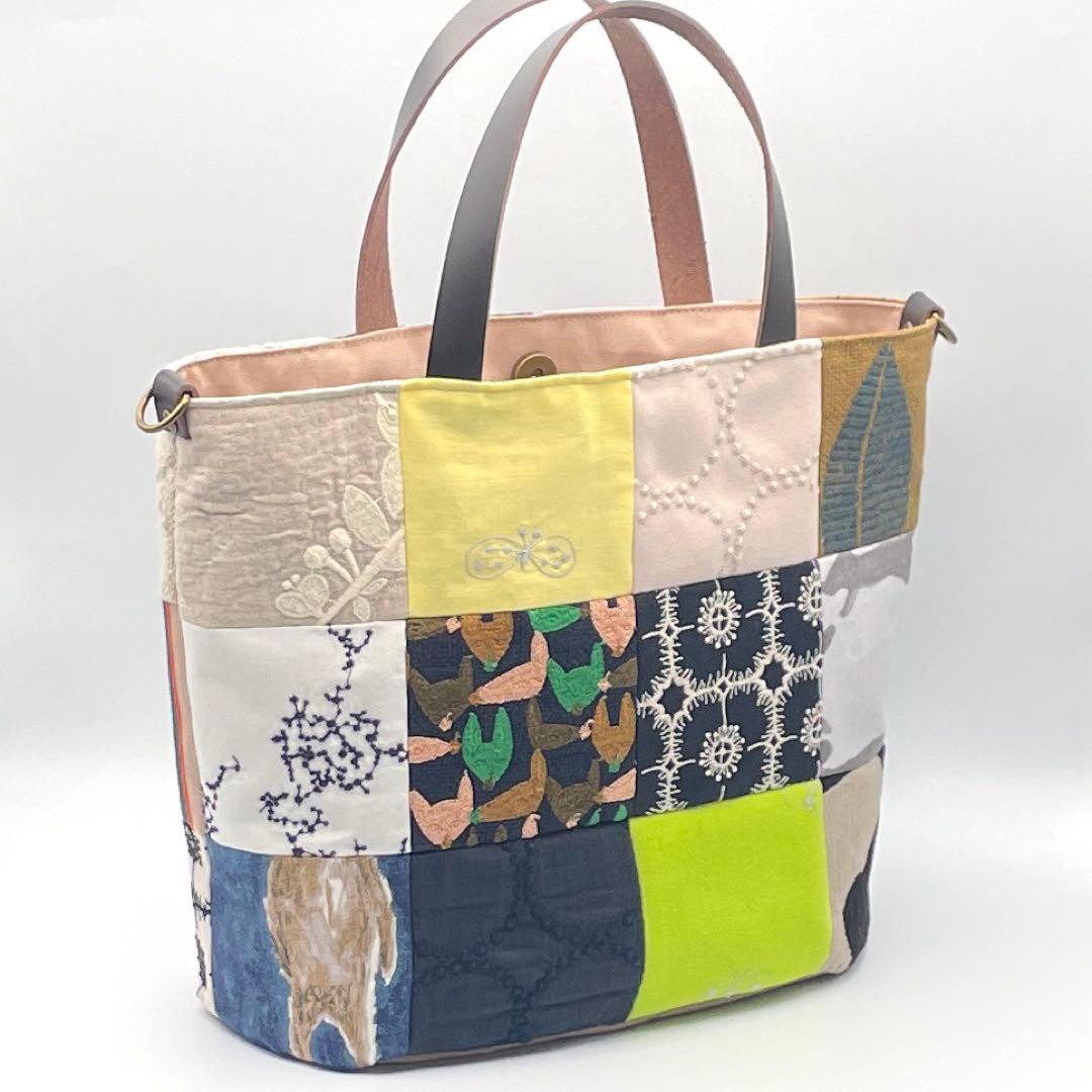 ㊸ミナペルホネン*パッチワーク トートバッグ ハンドメイド