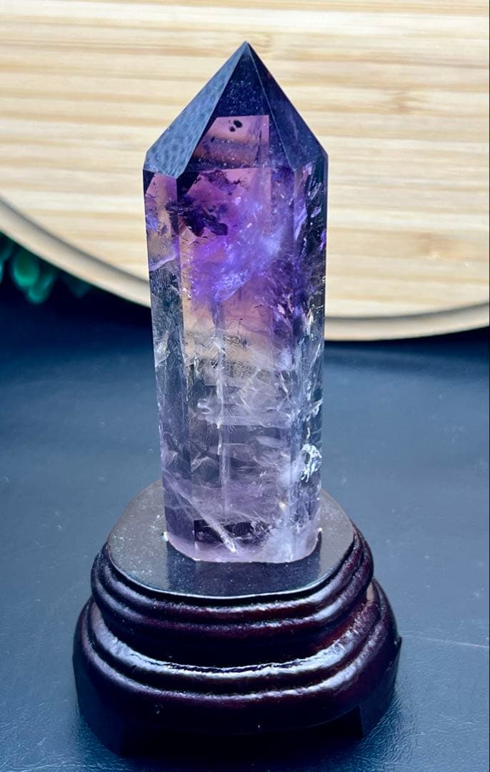 ★激レア　星状ロマネサイトインアメジスト　ロマネシュ鉱入り　ファントム　六角柱