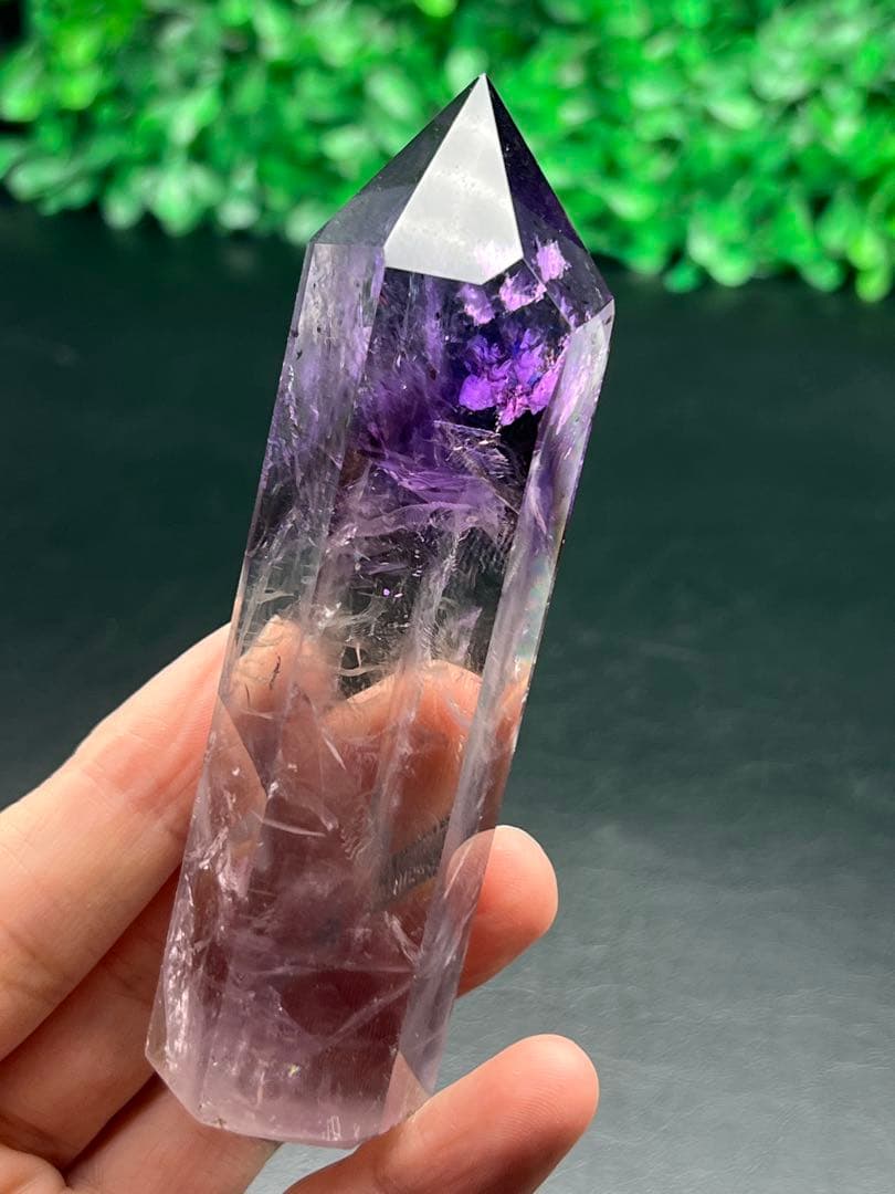 ★激レア　星状ロマネサイトインアメジスト　ロマネシュ鉱入り　ファントム　六角柱