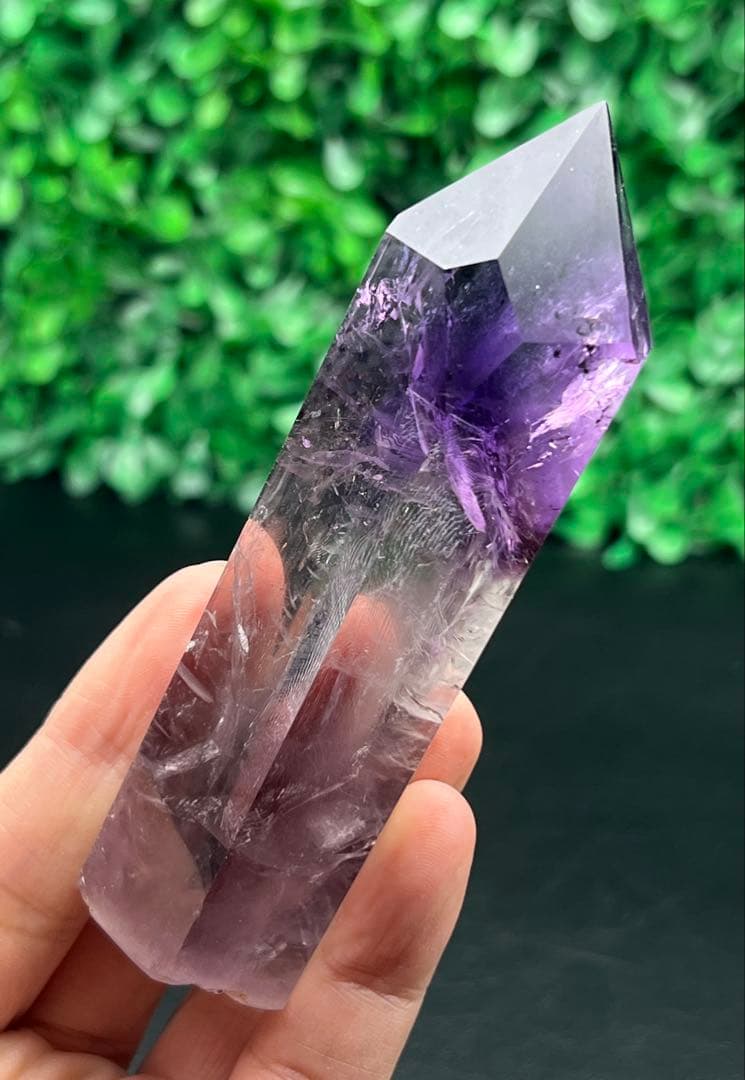 ★激レア　星状ロマネサイトインアメジスト　ロマネシュ鉱入り　ファントム　六角柱