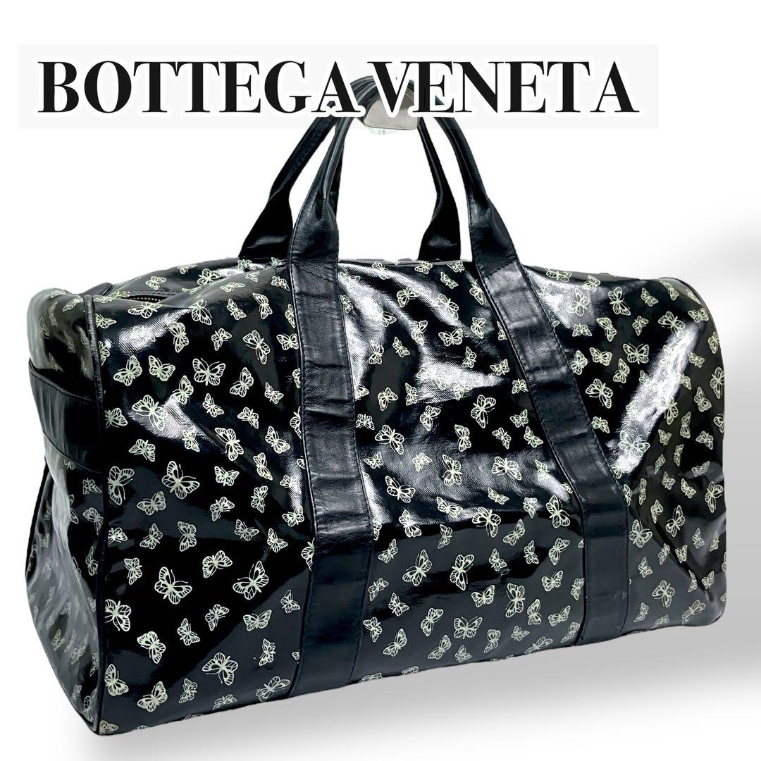 BOTTEGA VENETAボッテガ　ボストンバッグ　PVC レザー　黒　y2k