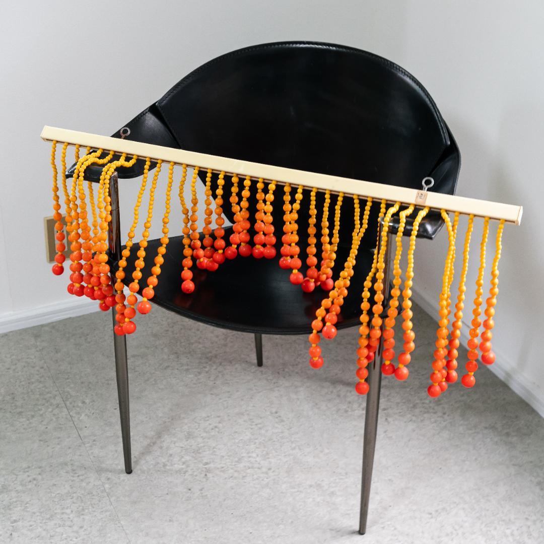 【＠KM】珠暖簾 のれん　ビーズカーテン　オレンジ　グラデーション