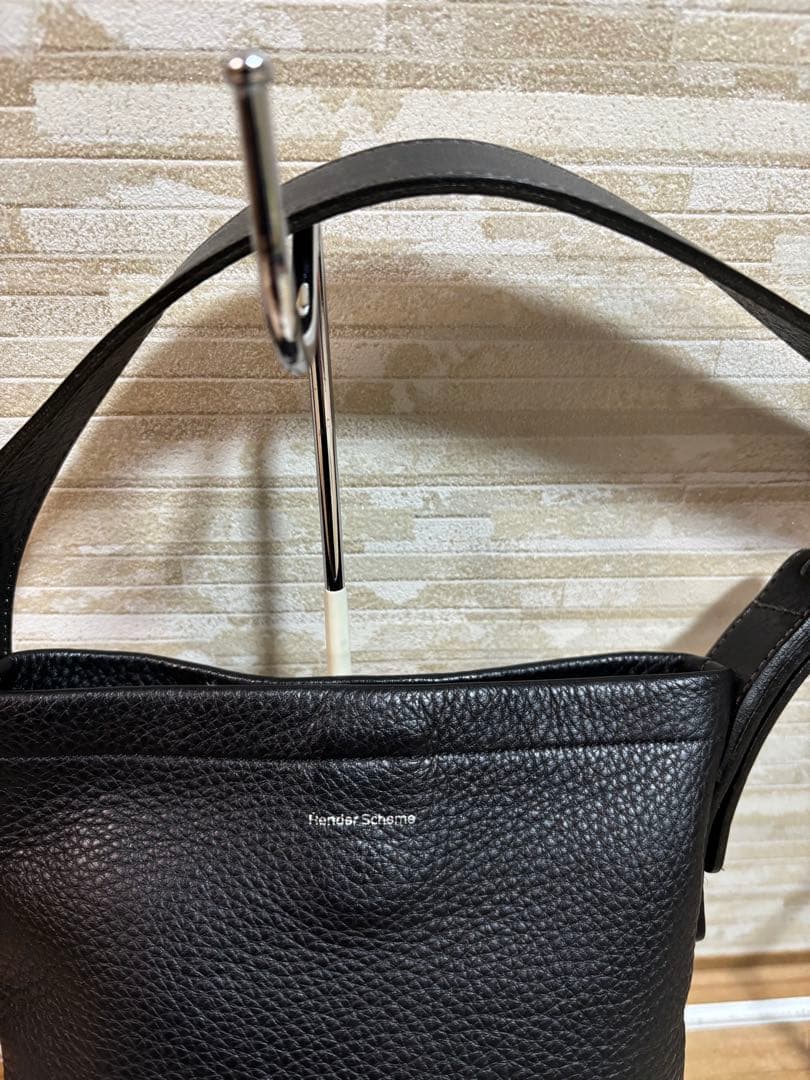 エンダースキーマ　one side belt bag small 黒　リボン付き