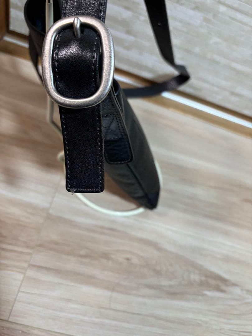 エンダースキーマ　one side belt bag small 黒　リボン付き