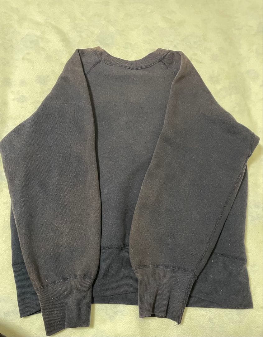 ナス紺　ビンテージスウェット　フェード　ラグラン