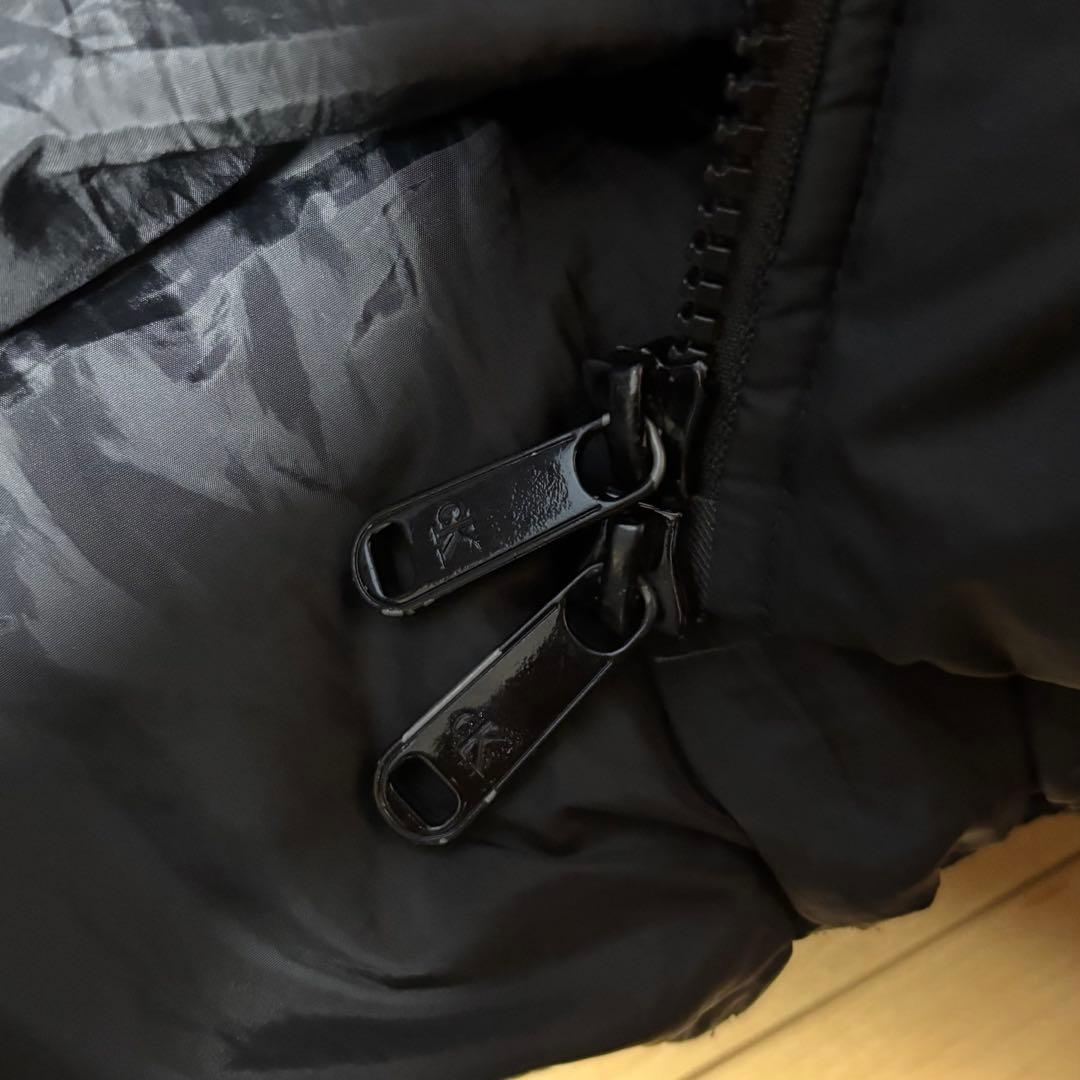   ダウンジャケット ブラック ダブルジップ ドローコード