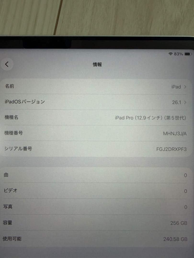 iPad Pro12.9インチ(第5世代) 256GB ApplePencil付