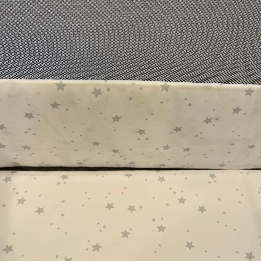 hzdmj ベビーベッド グレー 星柄