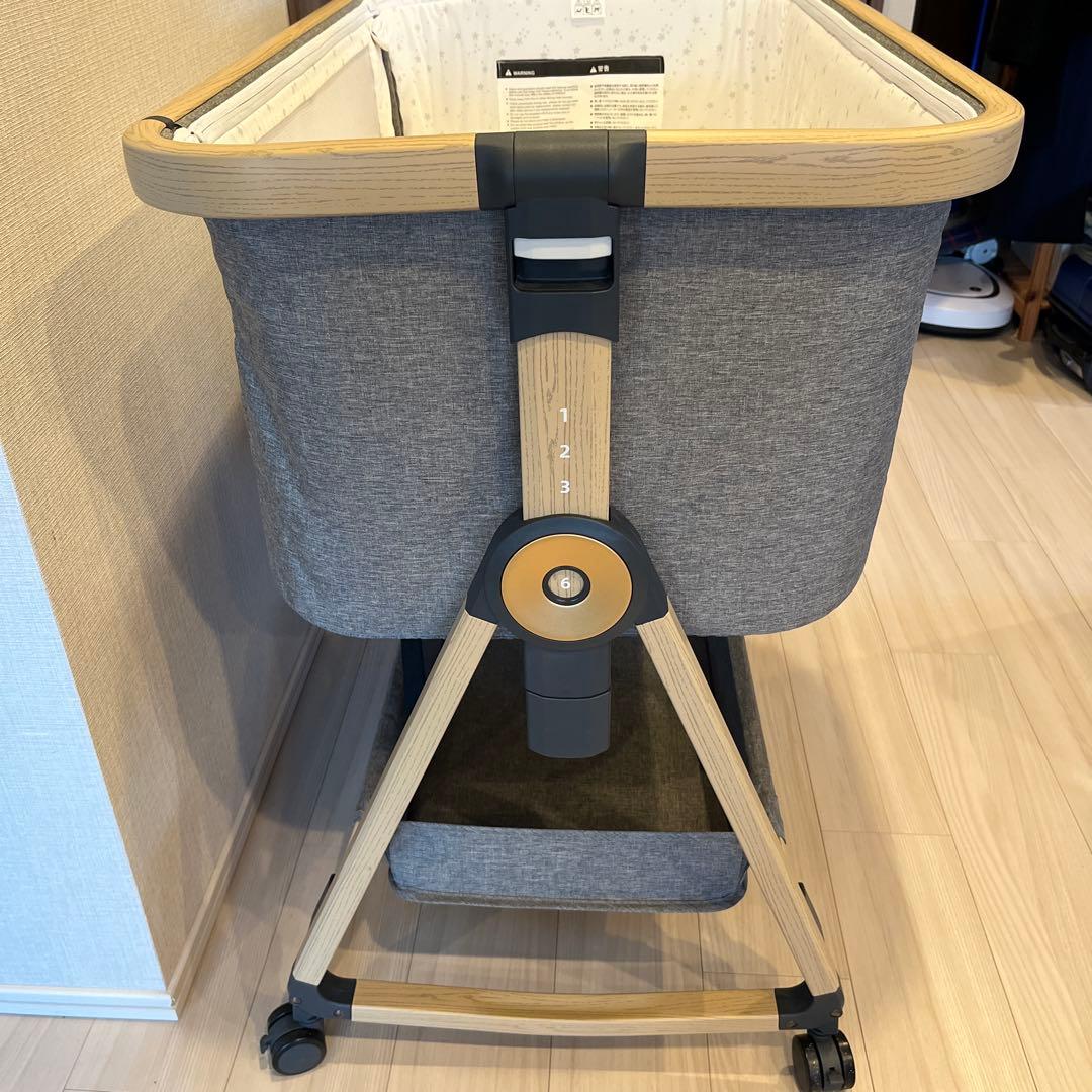 hzdmj ベビーベッド グレー 星柄