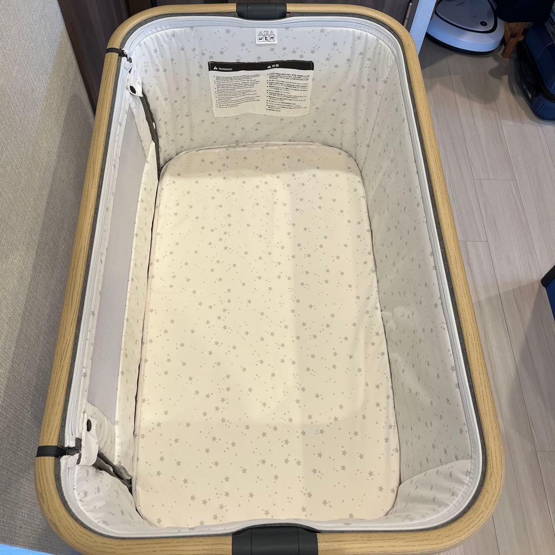 hzdmj ベビーベッド グレー 星柄