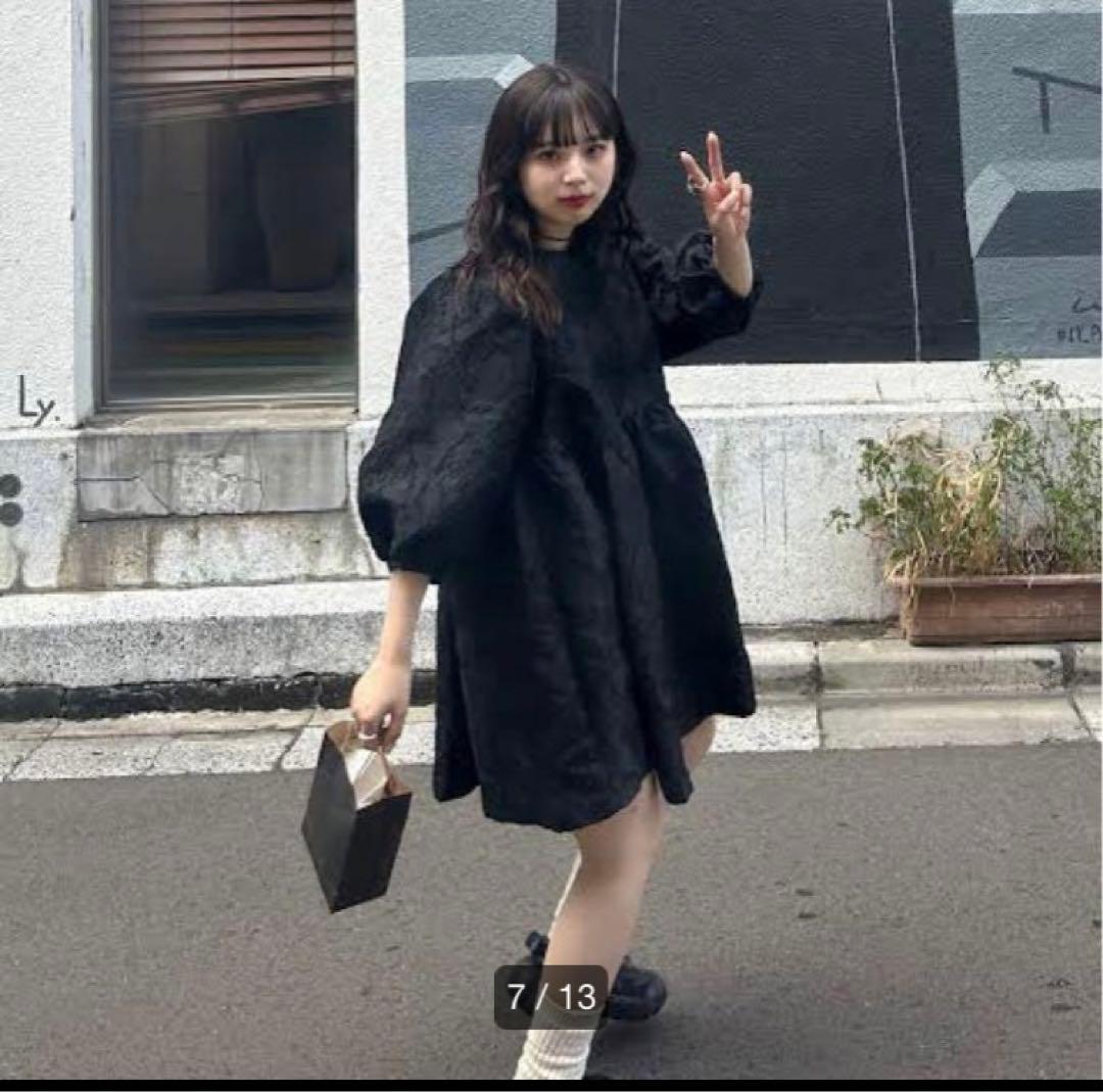 perna ジャガードボリュームブラウス ブラック　ペルナ