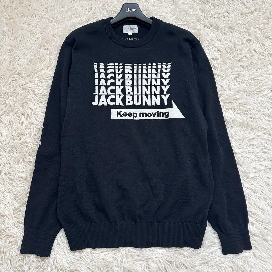 2023✨️ジャックバニー 大きいサイズ XL ロゴ ニットセーター 黒