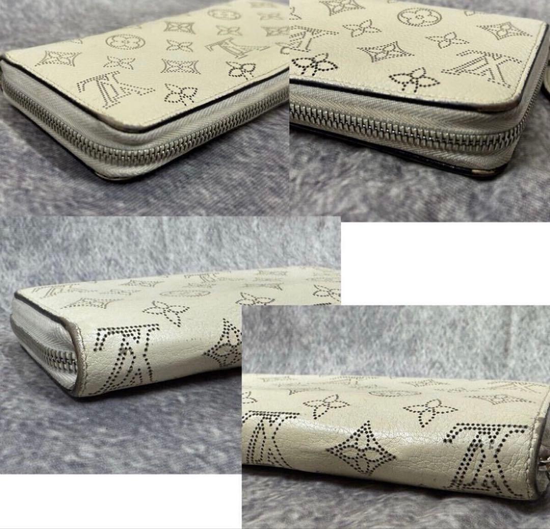 【良品】ルイヴィトン マヒナ モノグラム ラウンドファスナー 長財布