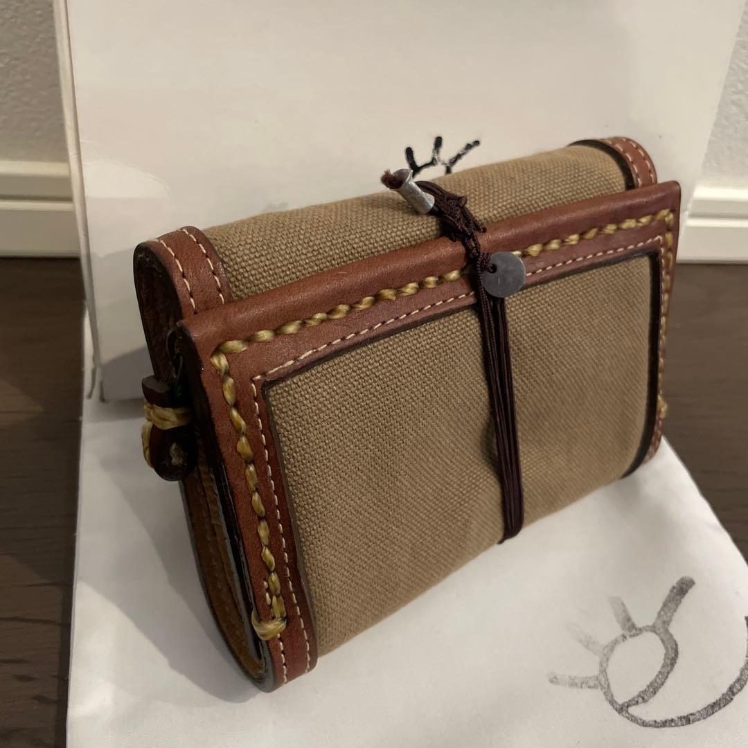 [新品•未使用] eb.a.gos エバゴス　キャンパス×レザー三折り財布